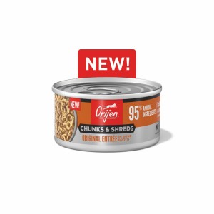 3oz*12 / 85g*12 Orijen Chunks & Shreds, Original Entrée Grain Free Wet Cat Food | 754-CHZFQW