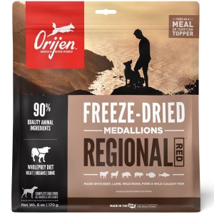 6oz / 170g Orijen Regional Red, Freeze-Dried Food Medallions Grain Free Freeze-Dried Dog Food | 924-MKCTDR