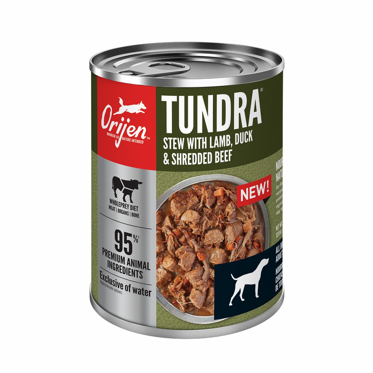 12.8oz*12 / 363kg Orijen Tundra Stew Recipe with Shredded Beef, Duck & Lamb Grain Free Wet Dog Food | 684-SNZLCY