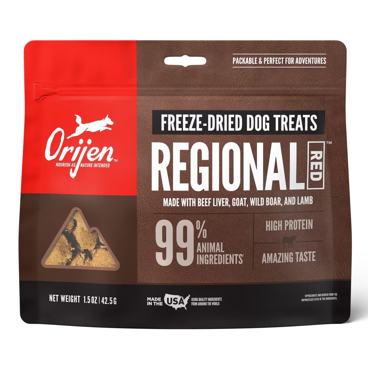 1.5oz / 42.5g Orijen Regional Red Grain Free Freeze-Dried Dog Treats | 903-KYJDAG