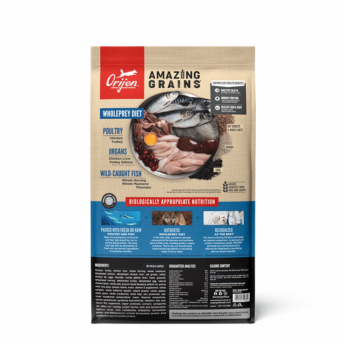 22.5lb / 10.2kg Orijen Amazing Grains™, Original Grain Inclusive Dry Dog Food | 653-CIROTW