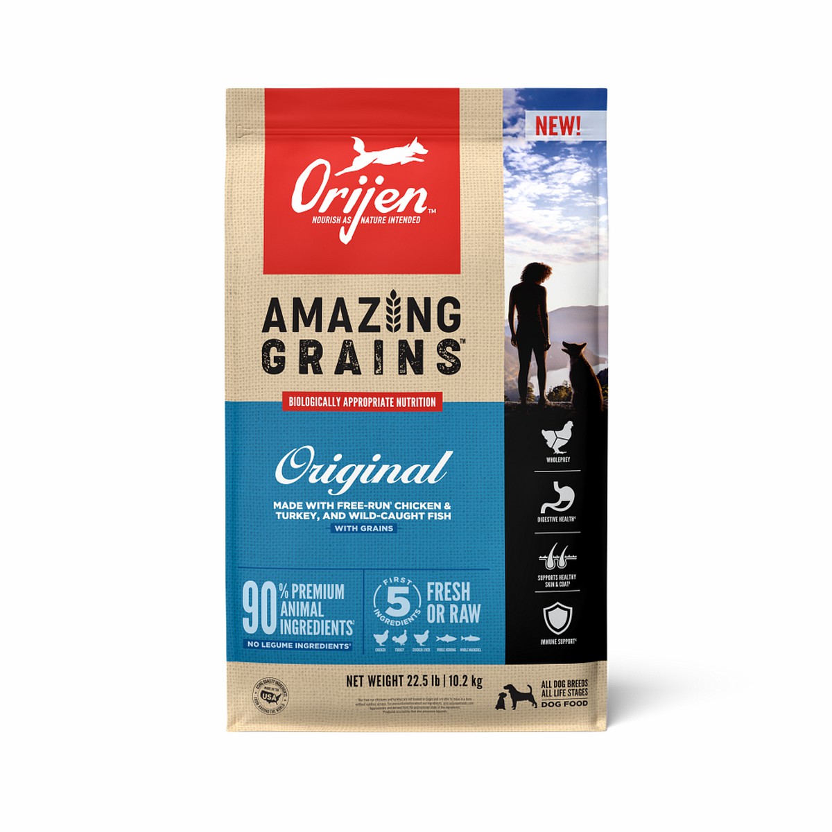 22.5lb / 10.2kg Orijen Amazing Grains™, Original Grain Inclusive Dry Dog Food | 653-CIROTW