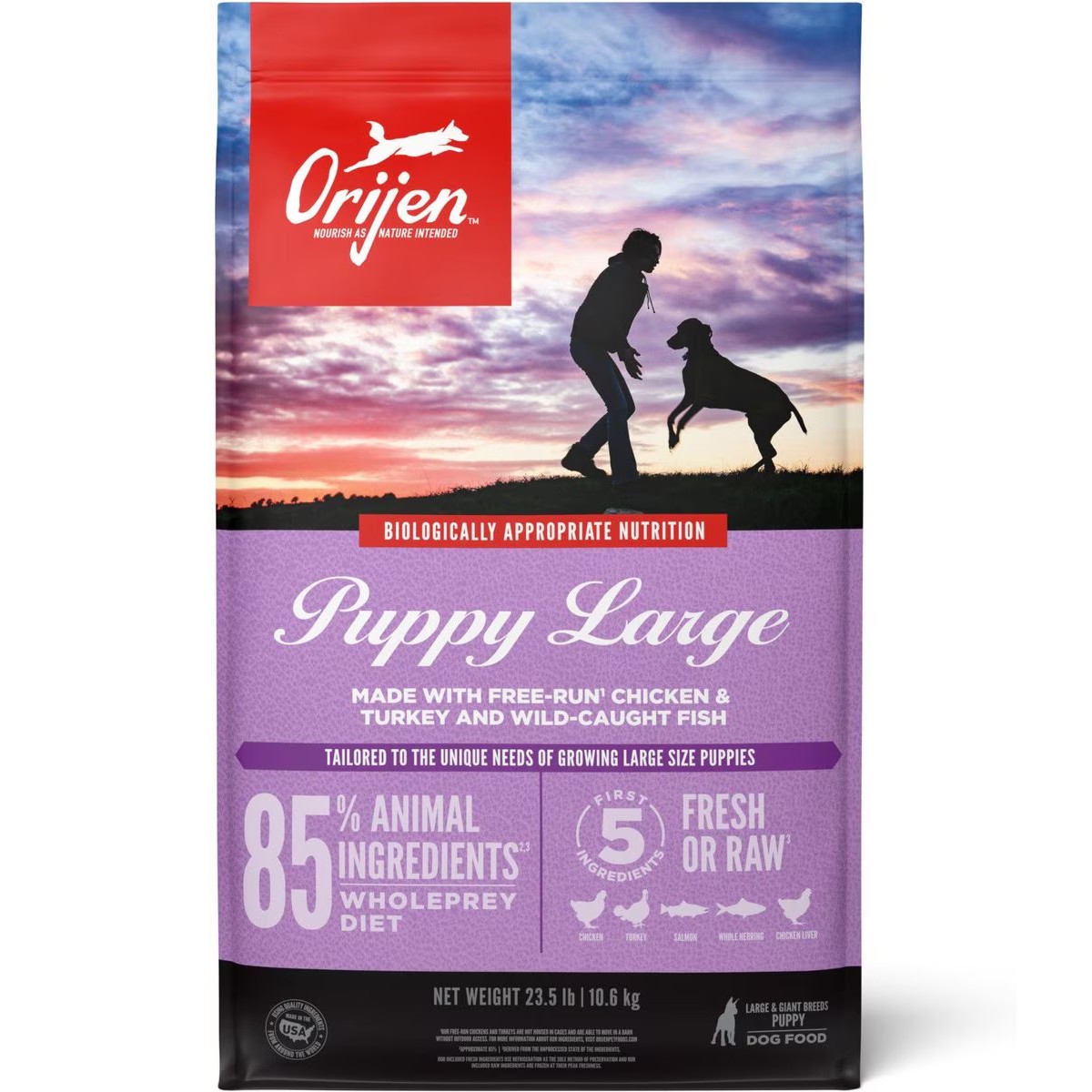 23.5lb / 10.6kg Orijen Puppy Large Grain Free Dry Dog Food | 085-FHVOUZ