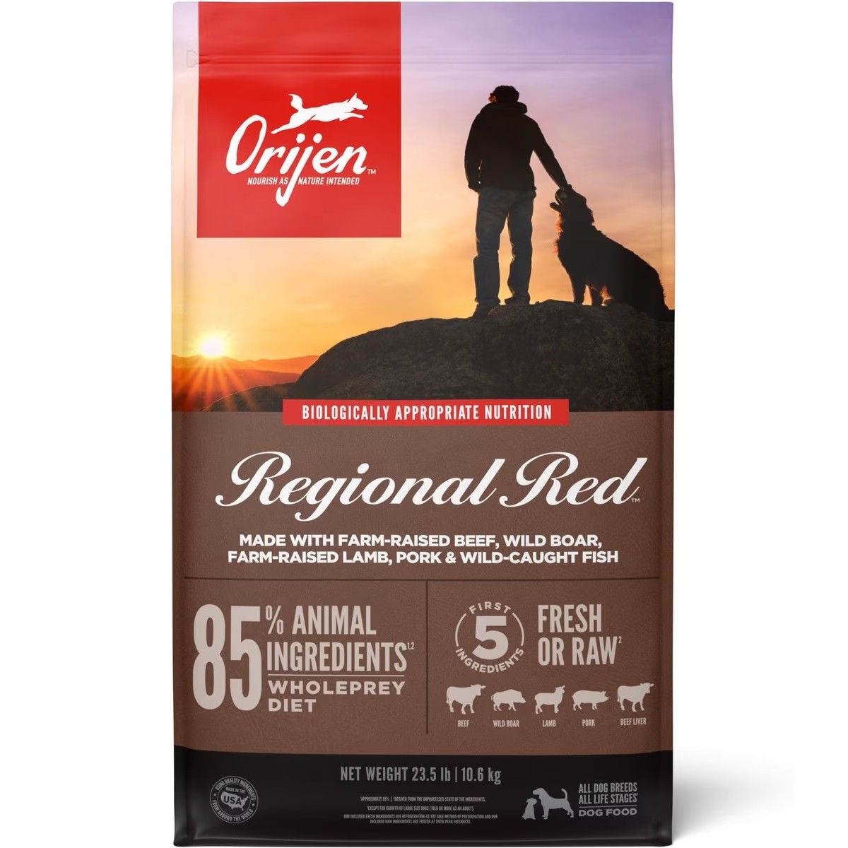 23.5lb / 10.6kg Orijen Regional Red™ Grain Free Dry Dog Food | 846-IOACHY