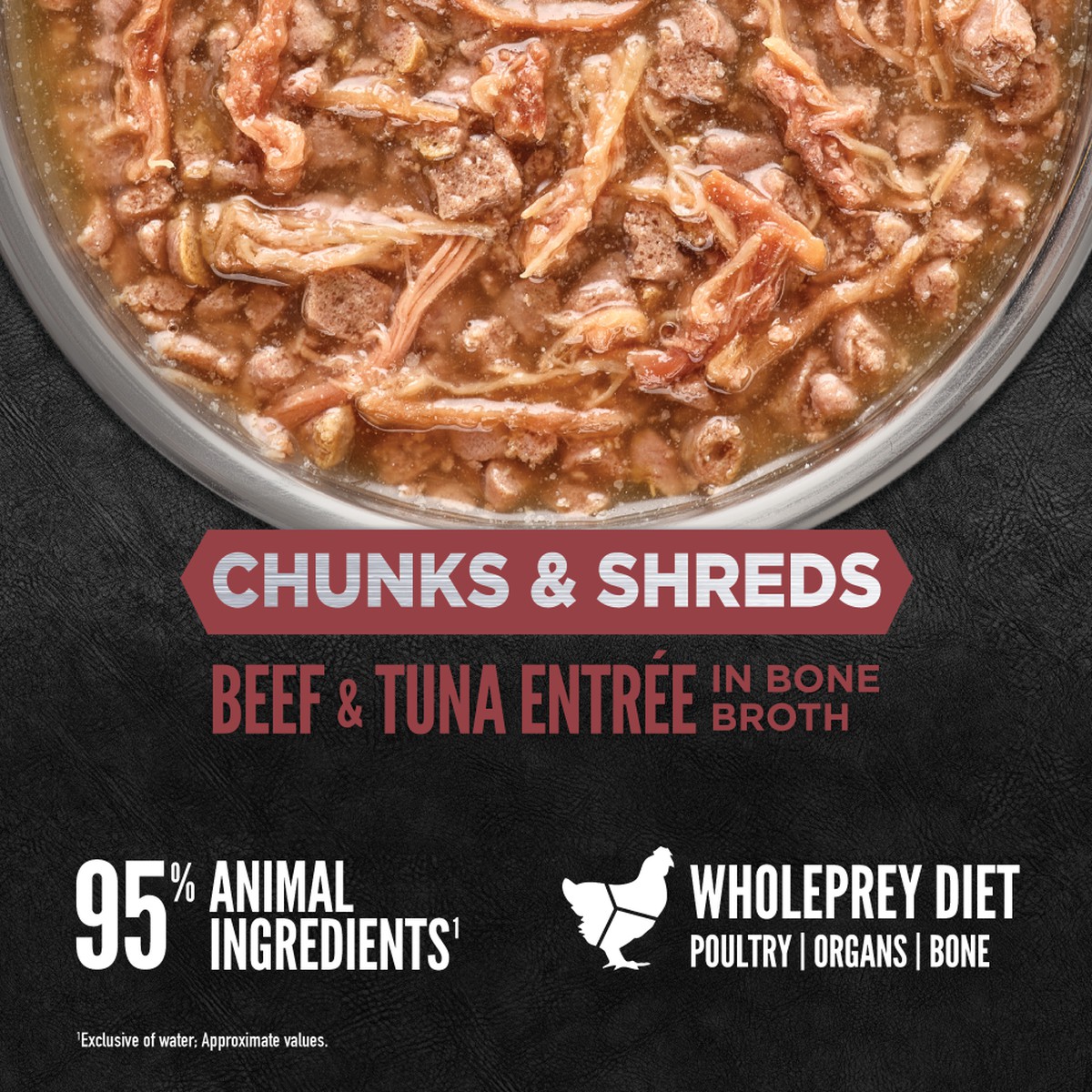 3oz*12 / 85g*12 Orijen Chunks & Shreds, Beef & Tuna Entrée Grain Free Wet Cat Food | 658-JTHKAP