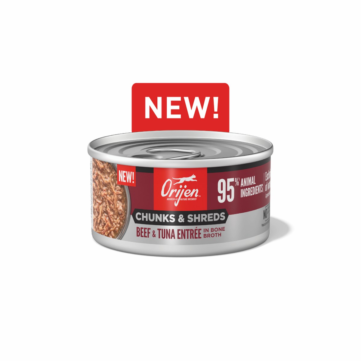 3oz*12 / 85g*12 Orijen Chunks & Shreds, Beef & Tuna Entrée Grain Free Wet Cat Food | 658-JTHKAP