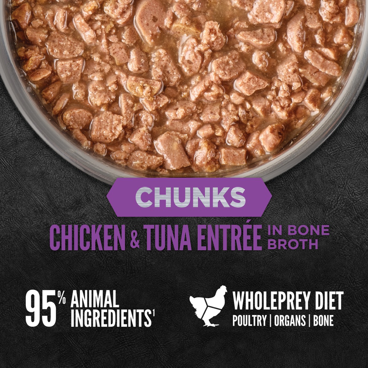 3oz*12 / 85g*12 Orijen Chunks & Shreds, Chicken & Tuna Recipe for Kittens Grain Free Wet Cat Food | 487-ATMLNP