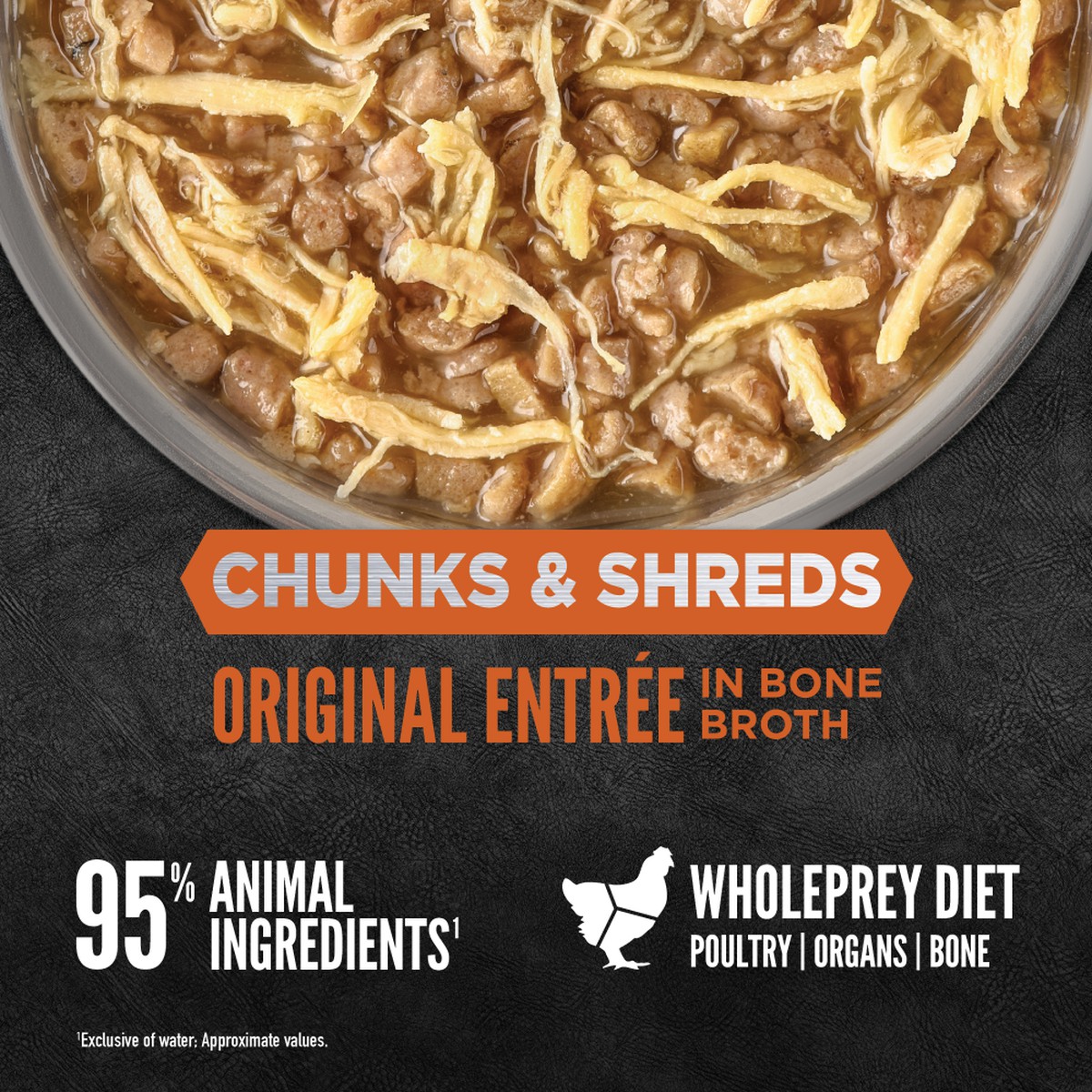 3oz*12 / 85g*12 Orijen Chunks & Shreds, Original Entrée Grain Free Wet Cat Food | 754-CHZFQW