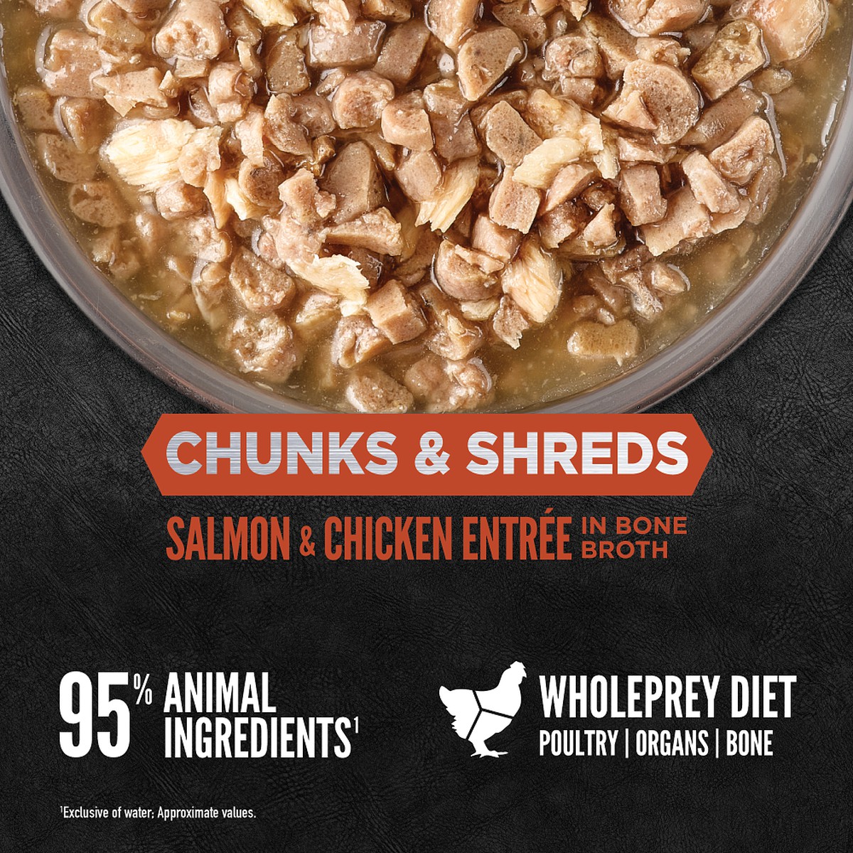 3oz*12 / 85g*12 Orijen Chunks & Shreds, Salmon & Chicken Entrée Grain Free Wet Cat Food | 045-LQEFUX