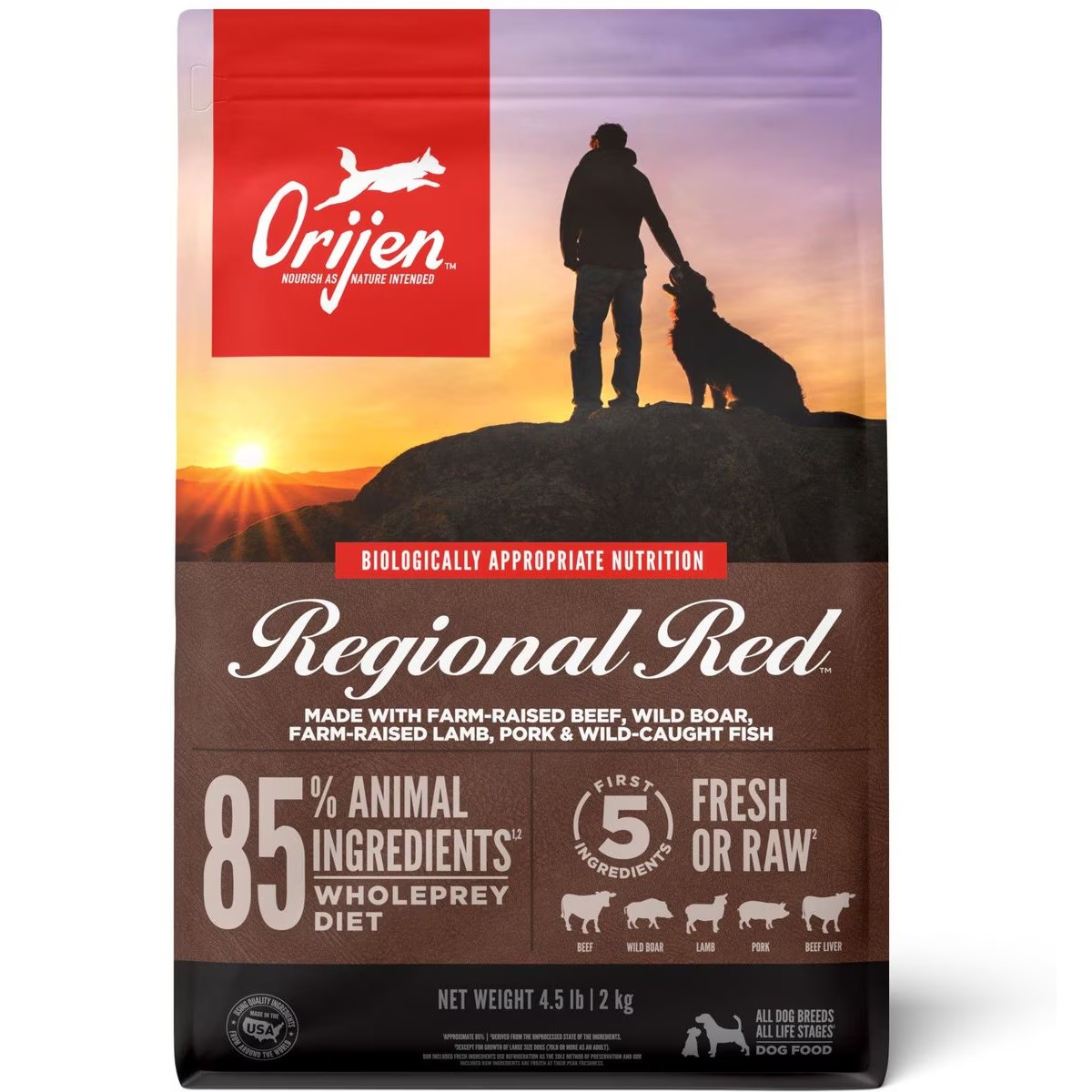 4.5lb / 2kg Orijen Regional Red™ Grain Free Dry Dog Food | 947-MEIJVD