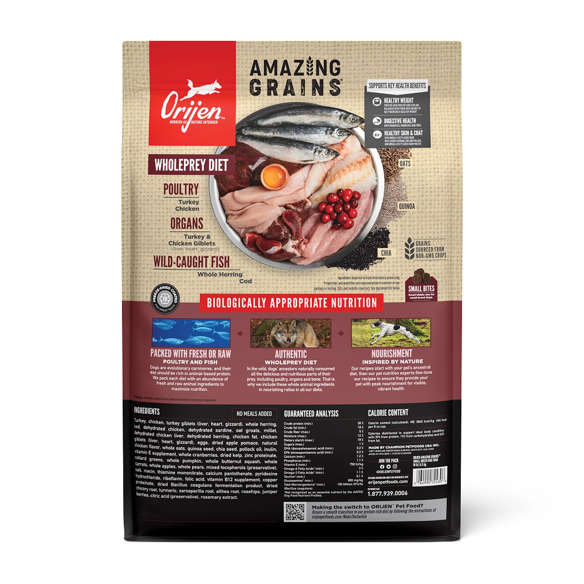 4lb / 1.8kg Orijen Amazing Grains™, Small Breed Grain Inclusive Dry Dog Food | 947-KTUFZR