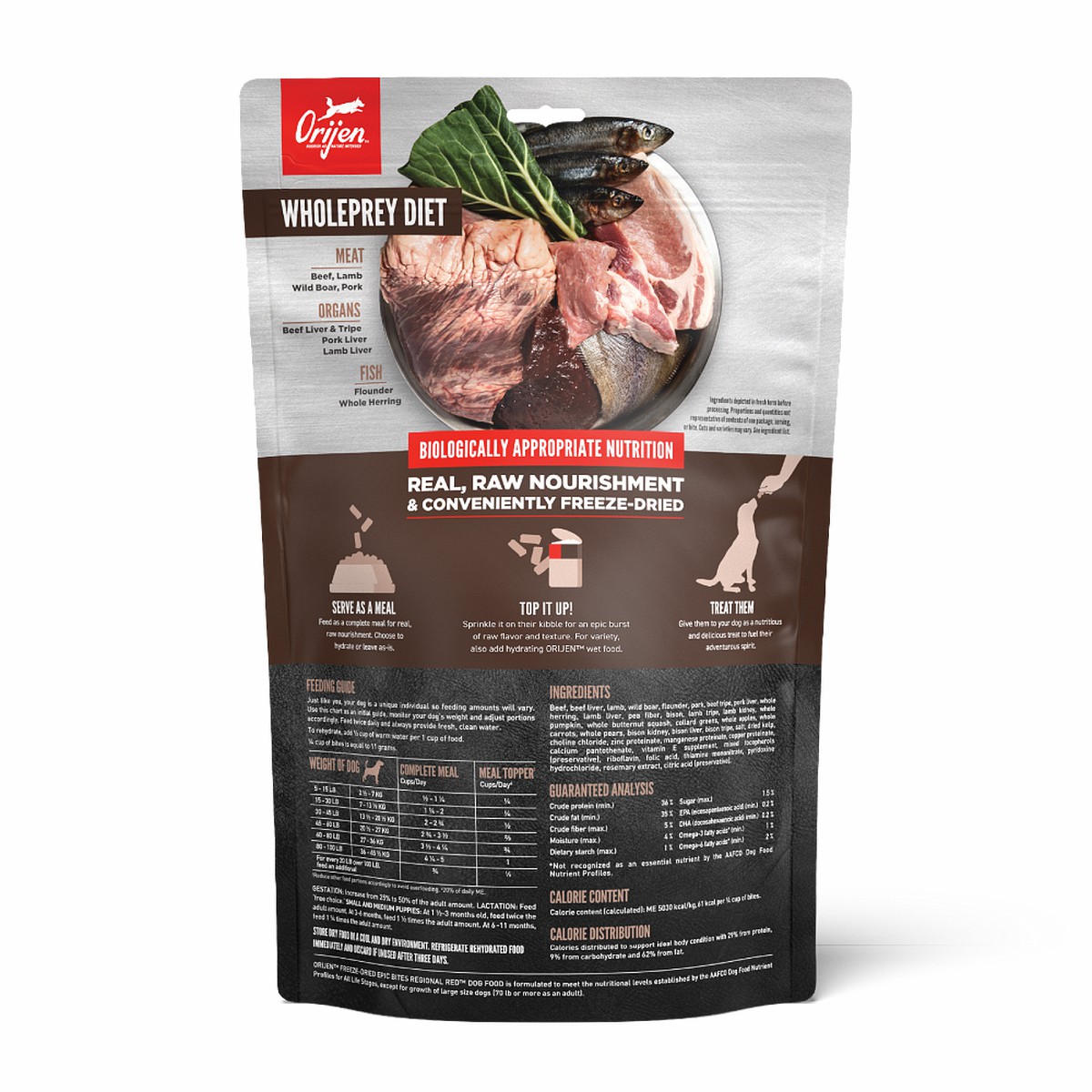 6oz / 170g Orijen Regional Red™, Epic Bites Freeze-Dried Food Grain Free Freeze-Dried Food | 053-DLRWSG