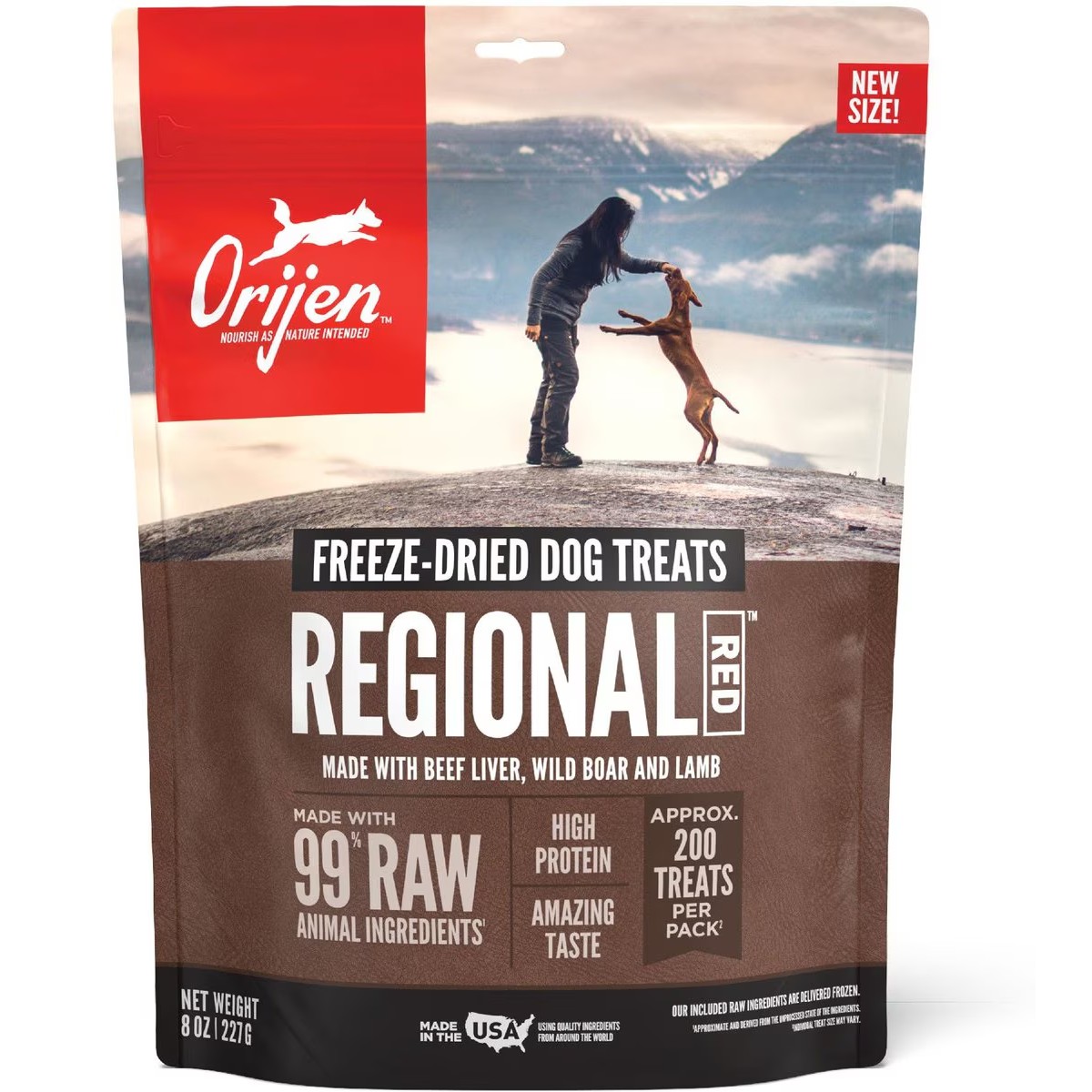 8oz / 227g Orijen Regional Red Grain Free Freeze-Dried Dog Treats | 517-PRKFJO